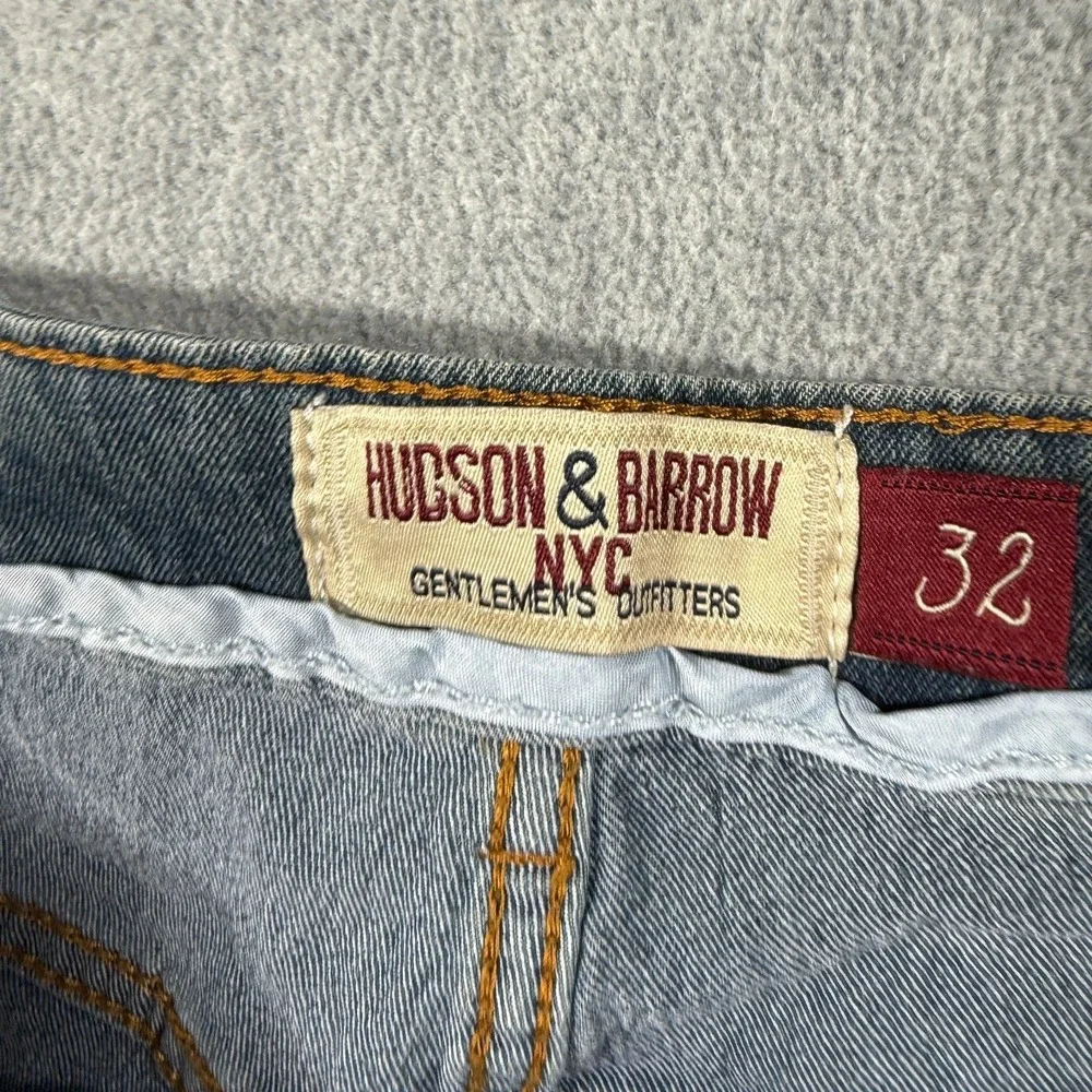 Hudson & Barrow Jeans Mens 32x32 Blue Slim Stretch Denim Straight Leg Casual Pan
